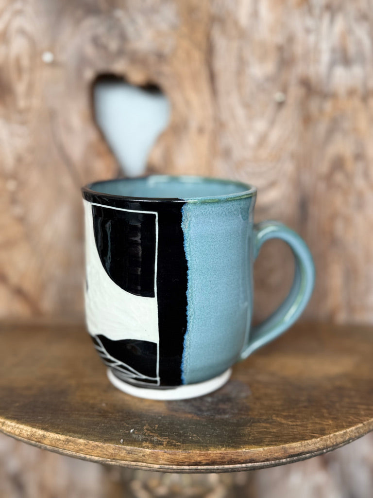 Surfer Girl Ceramic Mug in Light Blue
