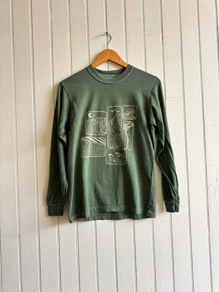 Windows into Summer on Green Long Sleeve