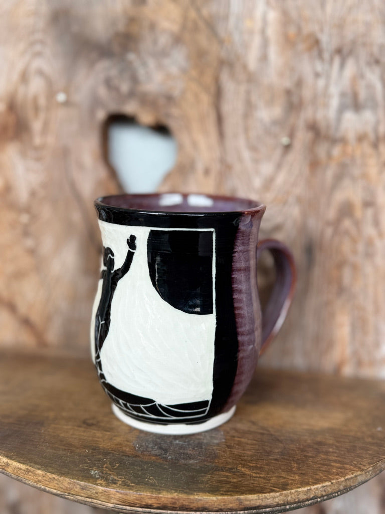 Surfer Girl Ceramic Mug in Purple