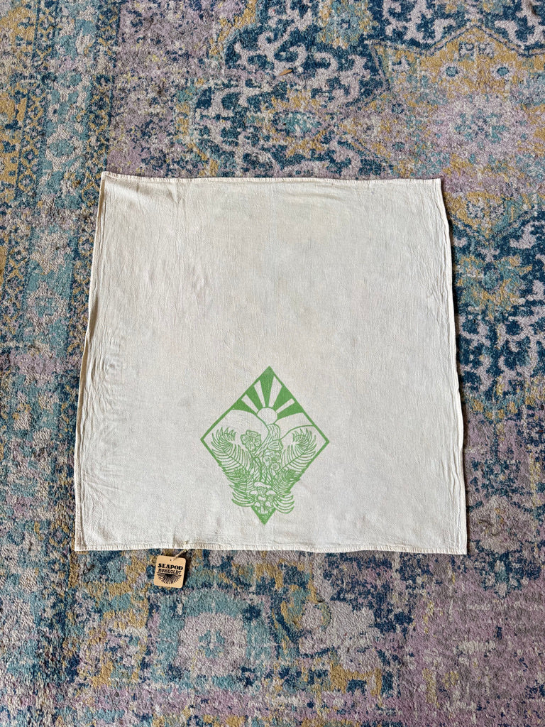 Tea Towel with Journey Print in Green