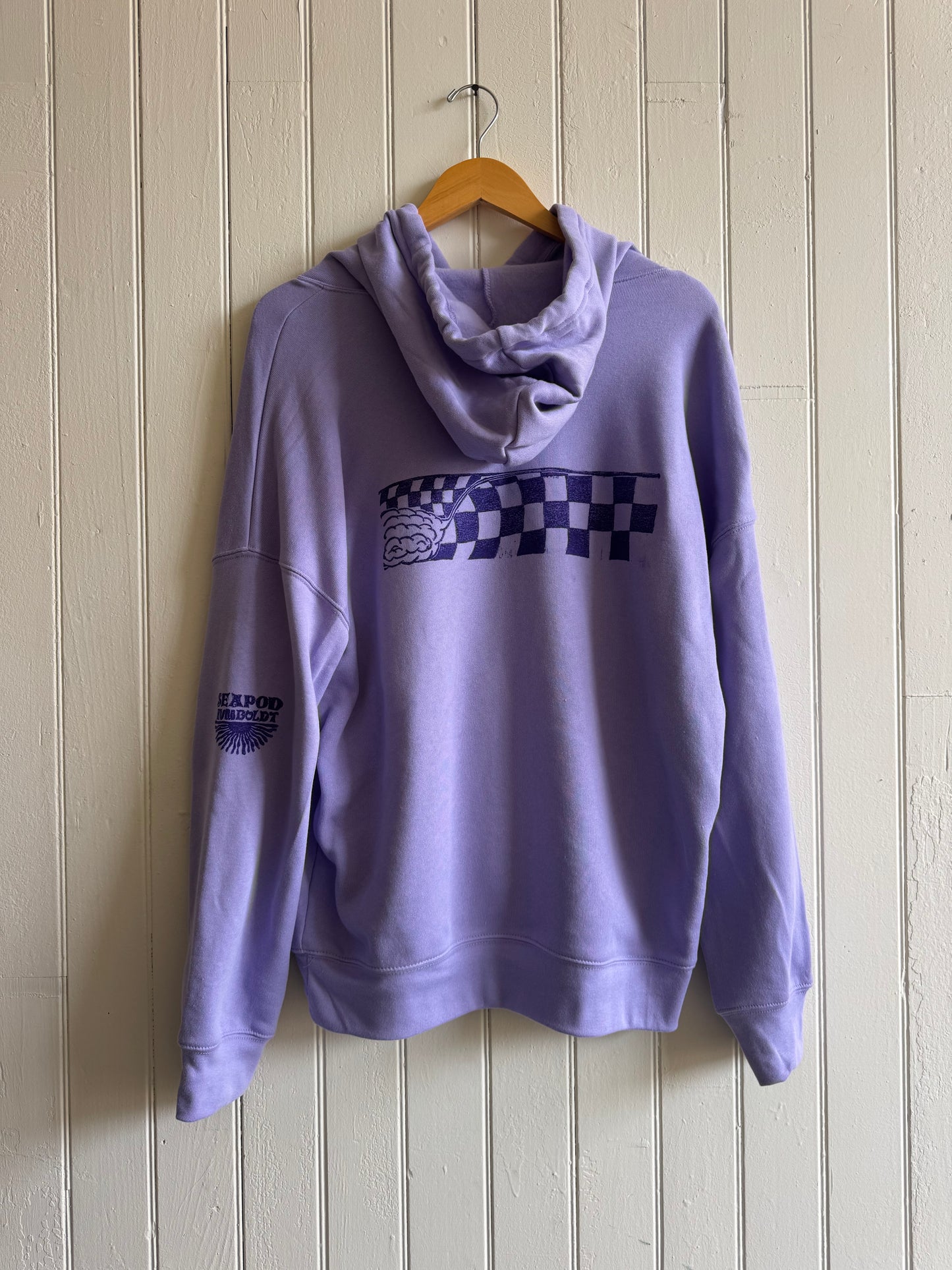 Checkerboard Wave Pullover in Lavender