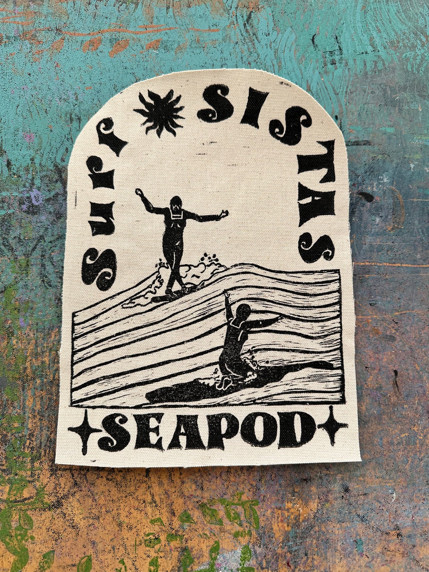 Surf Sistas in Black Custom Hoodie