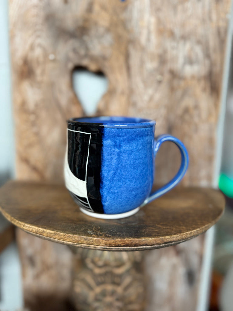 Surfer Girl Ceramic Mug in Royal Blue