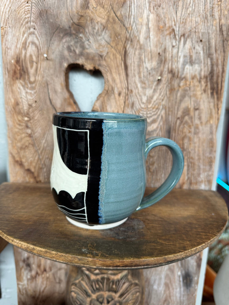 Surfer Ceramic Mug in Light Blue