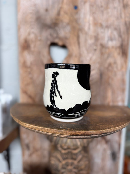 Surfer Ceramic Mug in Light Blue