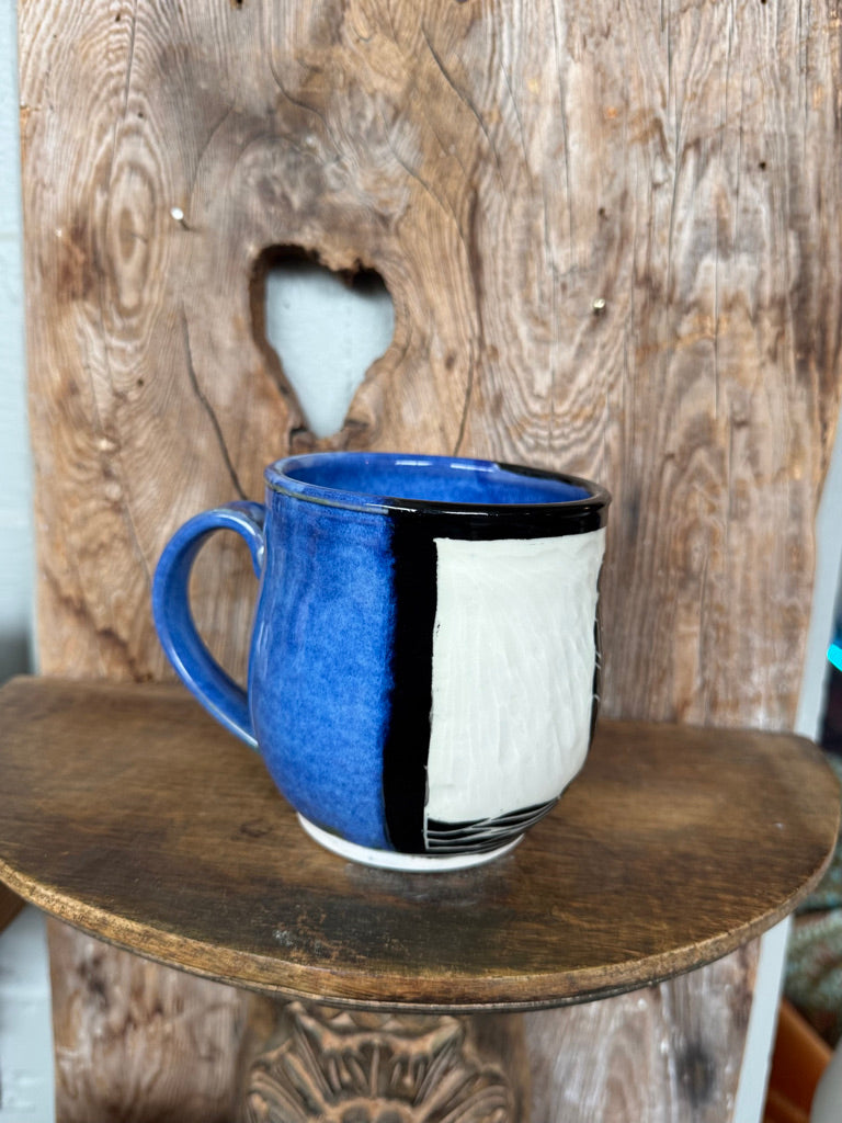 Surfer Girl Ceramic Mug in Royal Blue