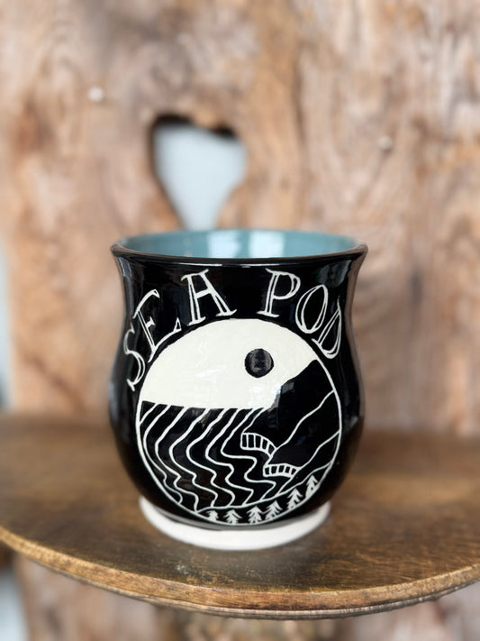 Seapod + Ocean Ceramic Mug in Light Blue