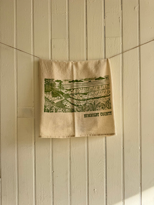 Tea Towel with The Point Print in Green