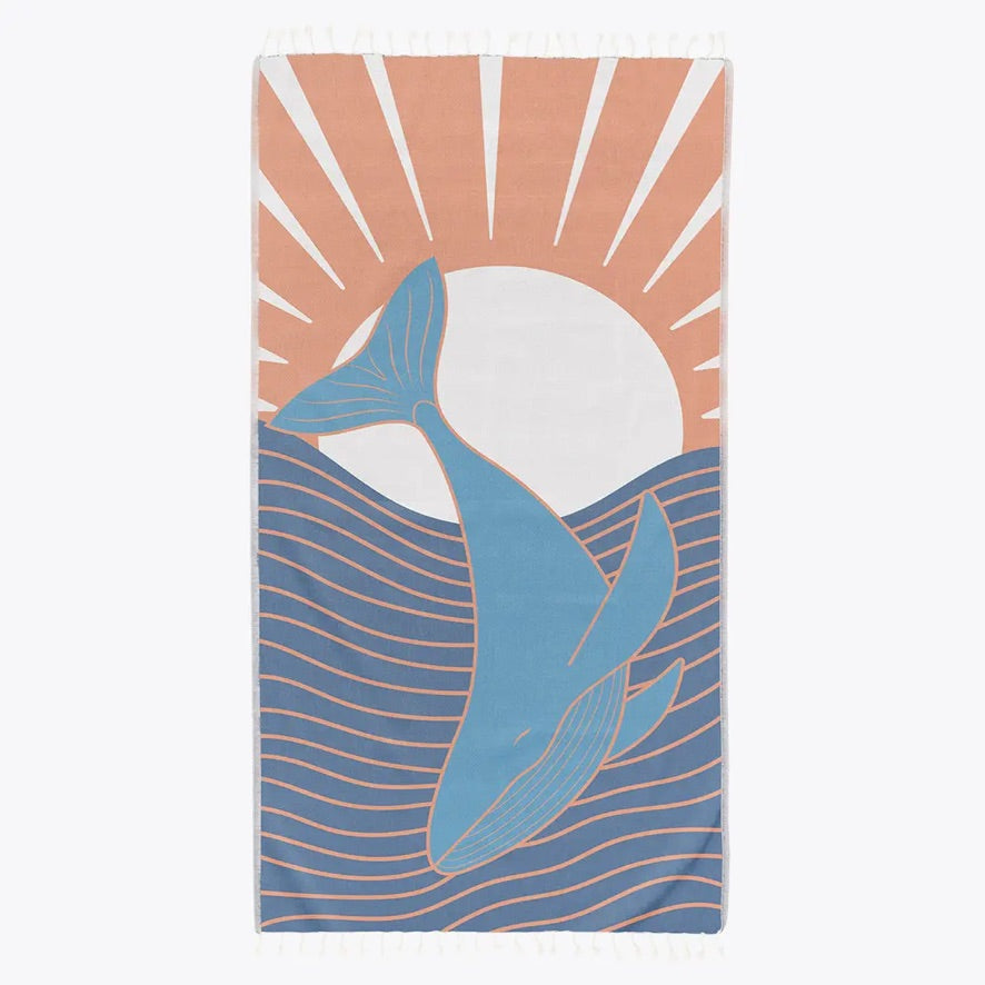 Happy Whale Tusrkish Towel