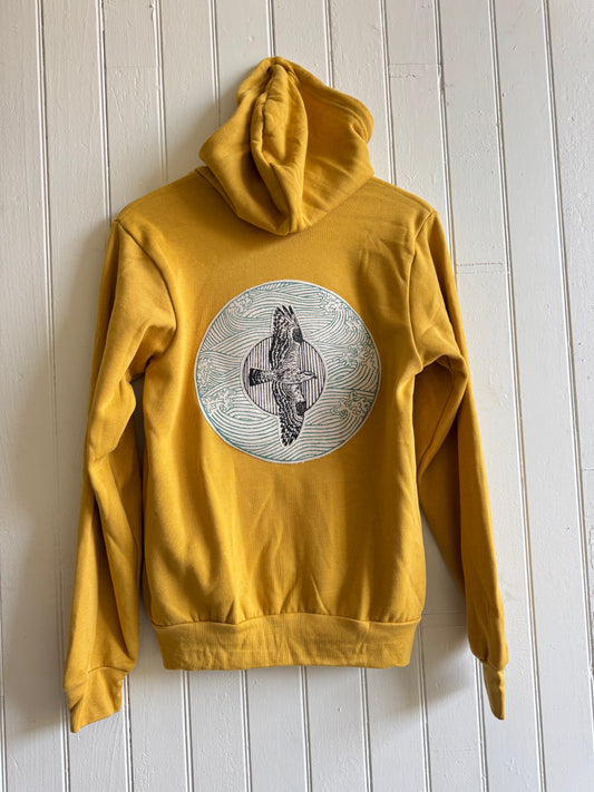 Black Osprey on Aqua Spray Custom Hoodie