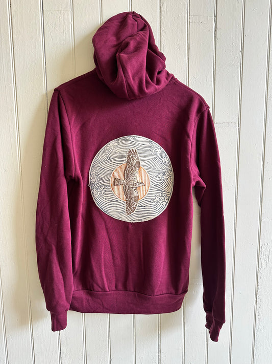 Brown Osprey on Navy Spray Custom Hoodie