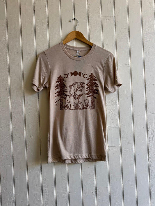 Salmon Moon Tee in Tan