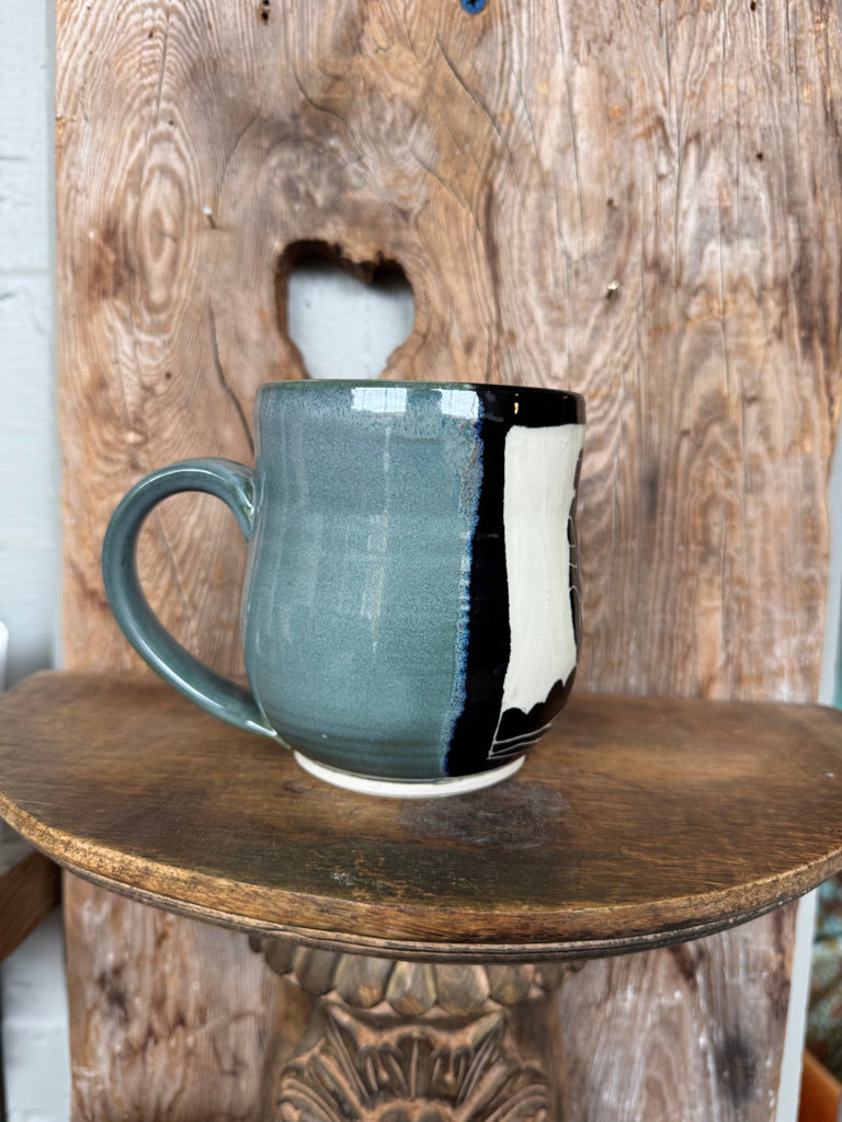 Surfer Ceramic Mug in Light Blue
