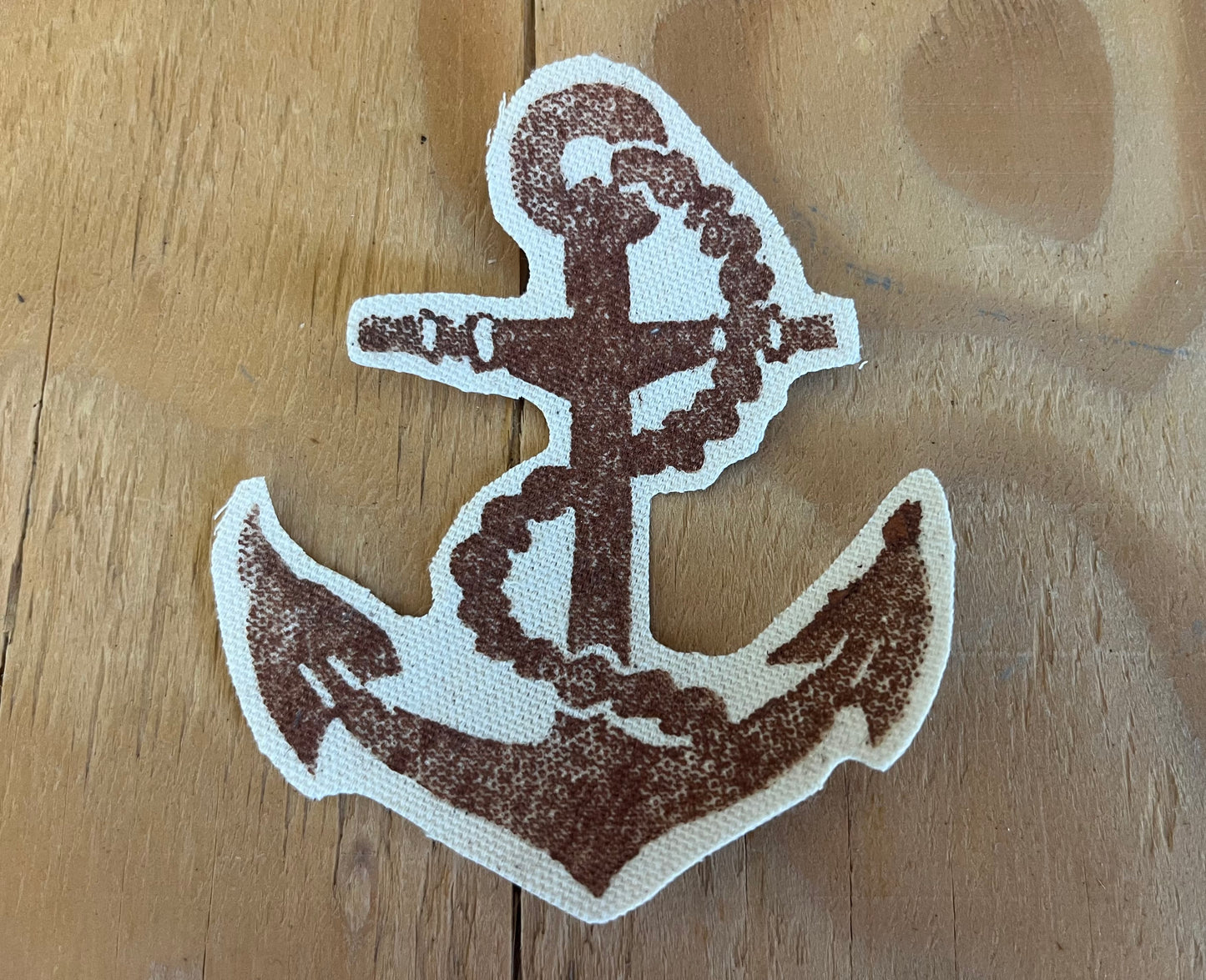 Brown & Grey Anchor Iron-On Patch