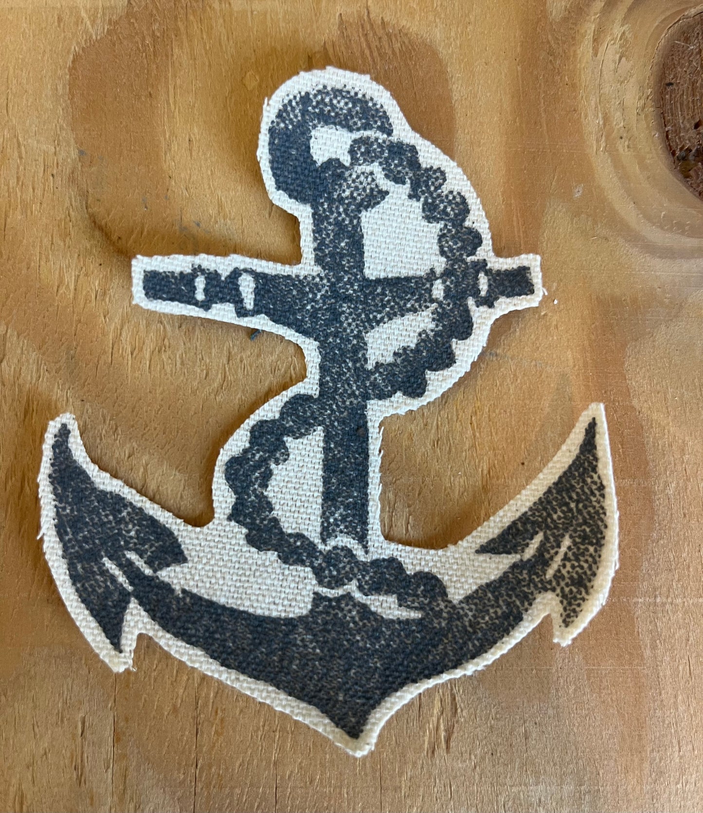 Brown & Grey Anchor Iron-On Patch