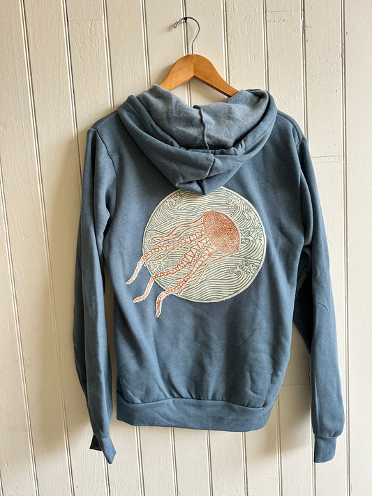 Burnt Orange Jelly on Aqua Spray Custom Hoodie