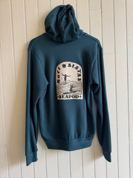 Surf Sistas in Black Custom Hoodie
