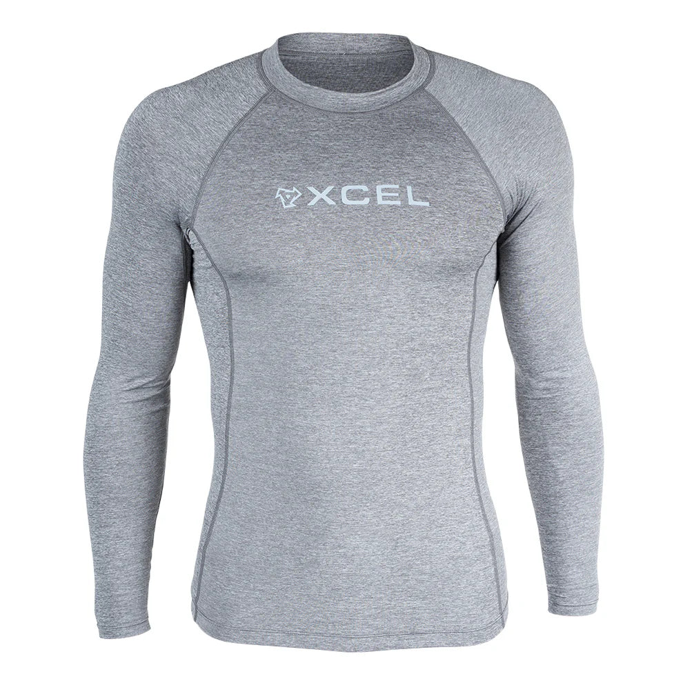 Men's Premium Stretch Long Sleeve Performance Fit UV Top in Heather Grey