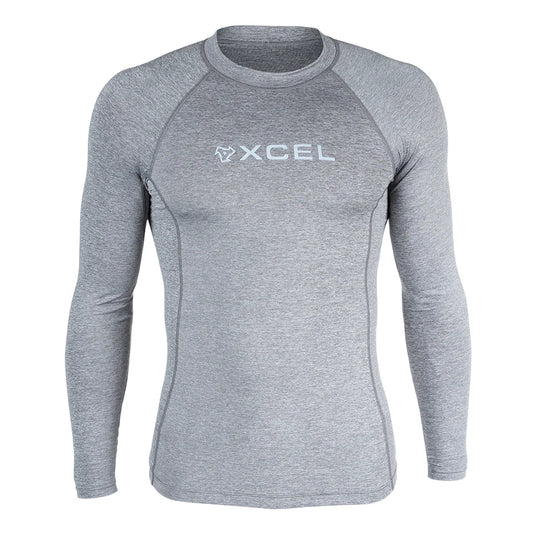 Men's Premium Stretch Long Sleeve Performance Fit UV Top in Heather Grey